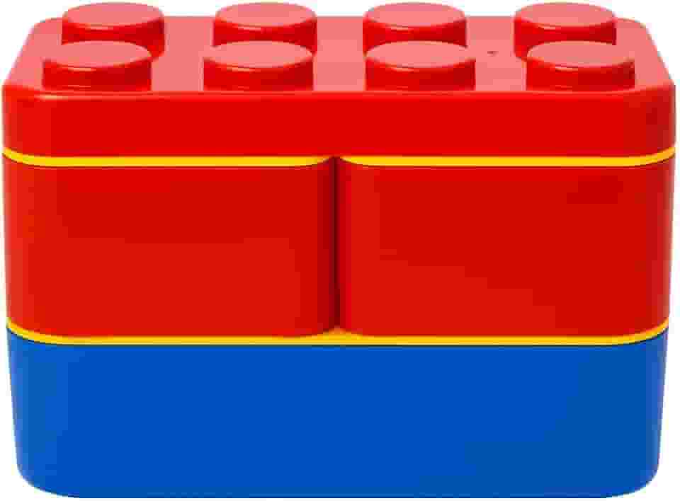 Lancheira Infantil Blocos de Montar com 3 Compartimentos sem BPA Marmita Escolar Divertida para Crianças