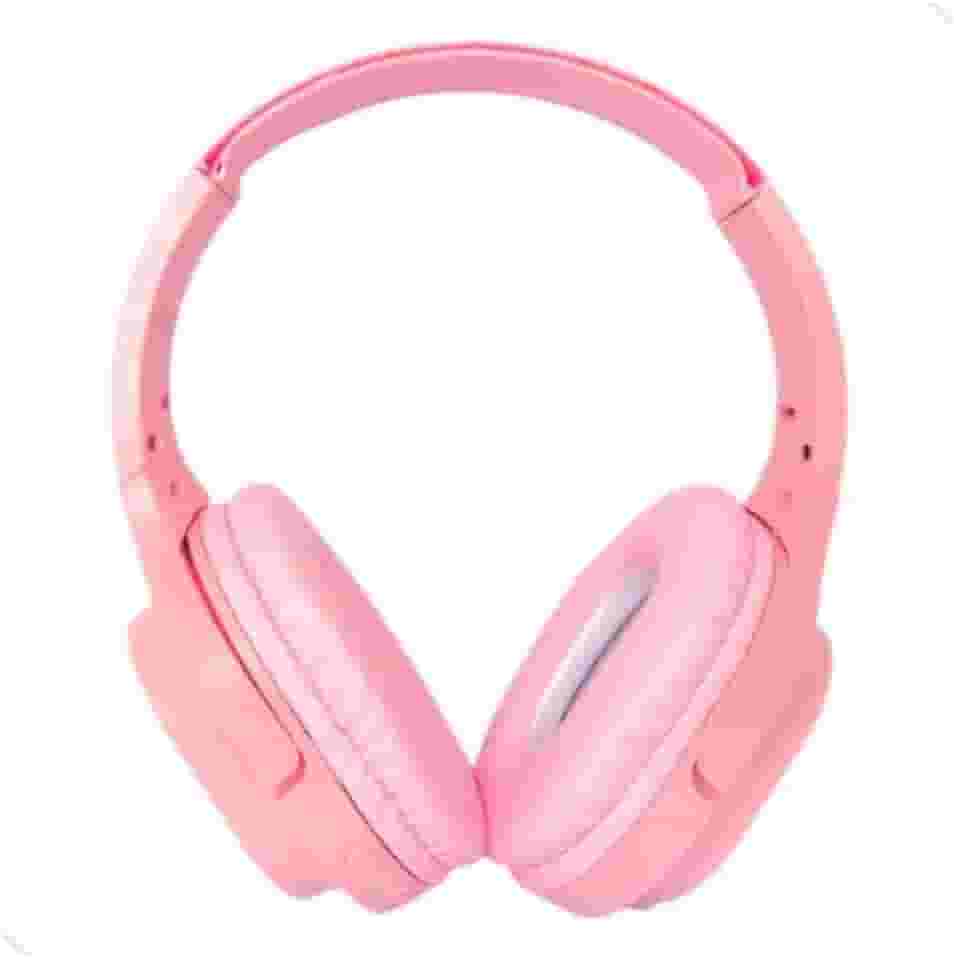Fone De Ouvido Bluetooth 5.3 Headphone Sem Fio Fone Corrida Academia Com Cancelamento de Ruído On-ear Leve Dobrável (Rosa)