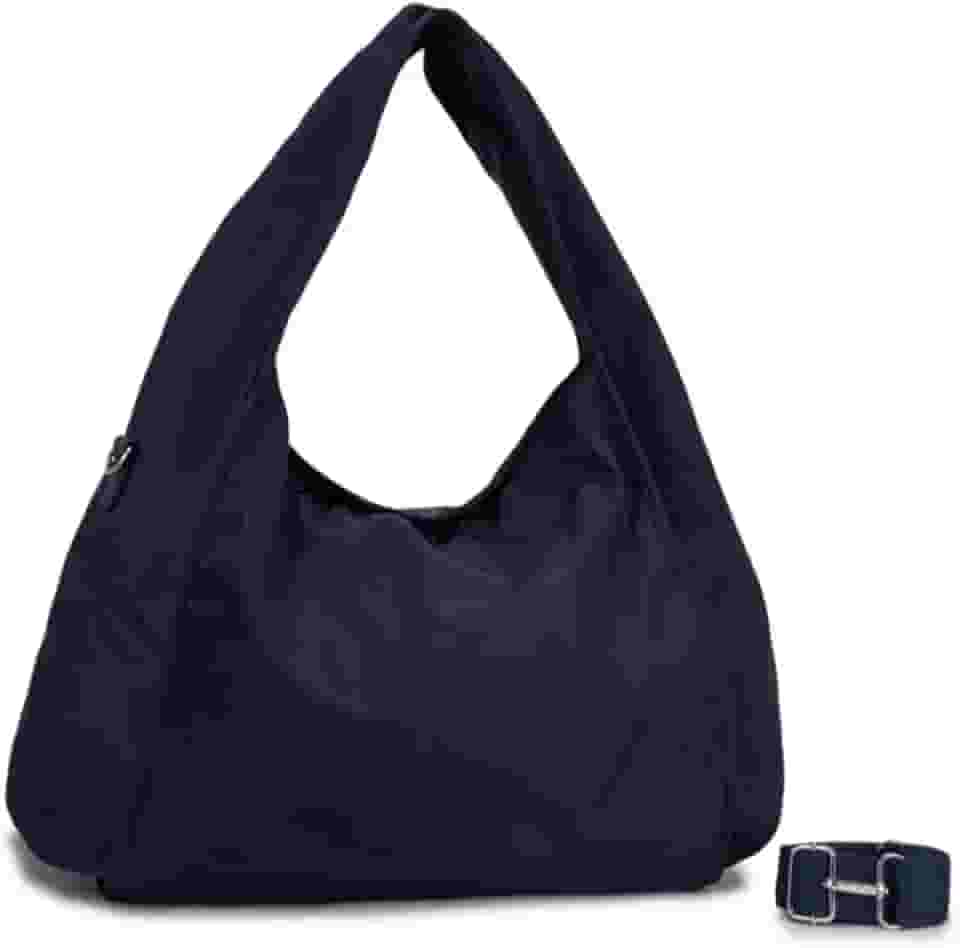 Bolsa Nylon Feminina Hobo para Faculdade, Trabalho, Academia e Uso Diário - Bolsa Universitária Lateral de Ombro Impermeável Dia a Dia Casual