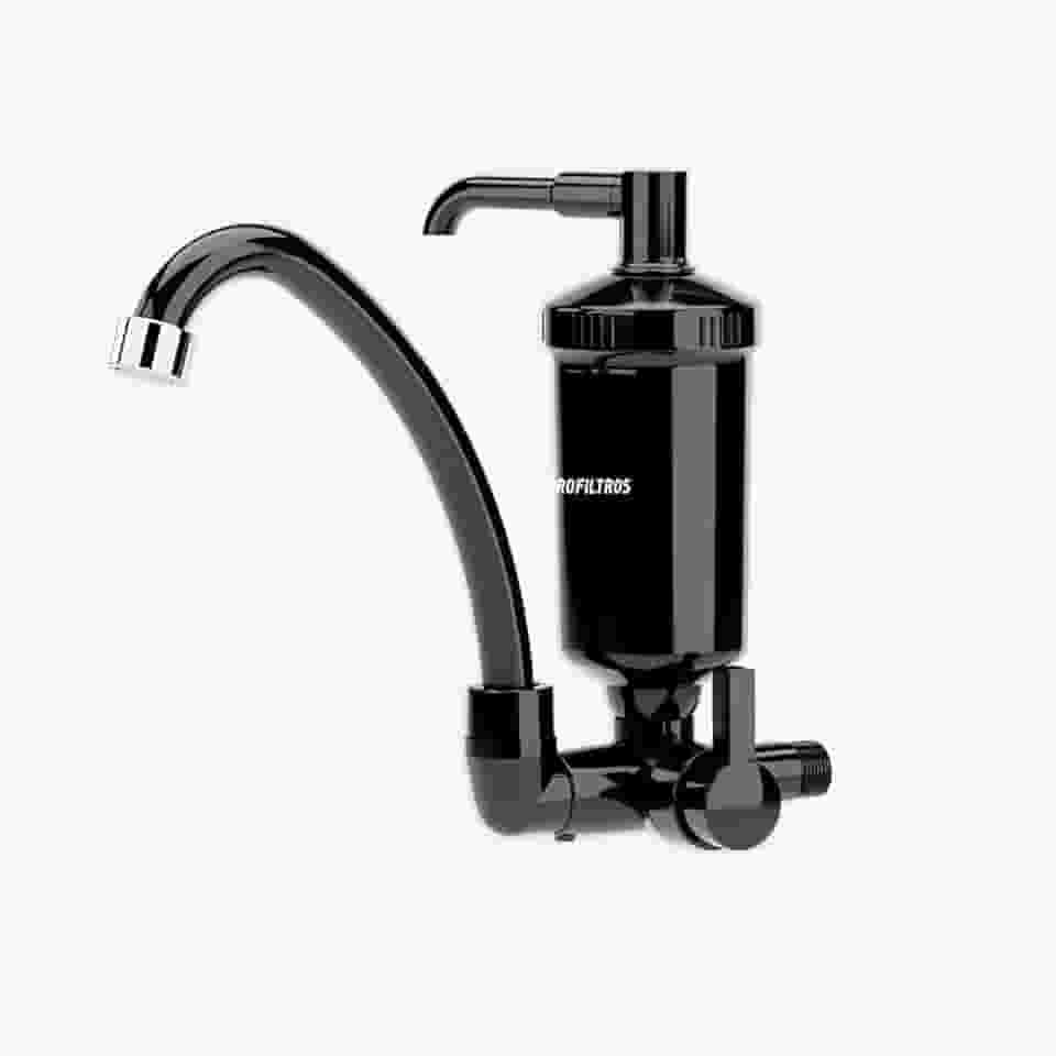 Hidrofiltros - Torneira de Cozinha Parede Pop com Filtro Purificador de Água Preta Hidrofiltros