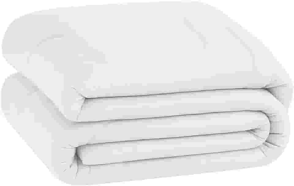 Edredom Dupla Face Liso Micropercal 400 Fios - Super Macio - Alta Durabilidade (Branco, Solteiro)