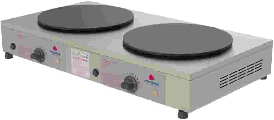 Chapa para Crepe Francês PRKF-202E Style - 2 Chapas Redondas Elétrica Potência 1200W x 2 Inox Escovado – Progás 220V