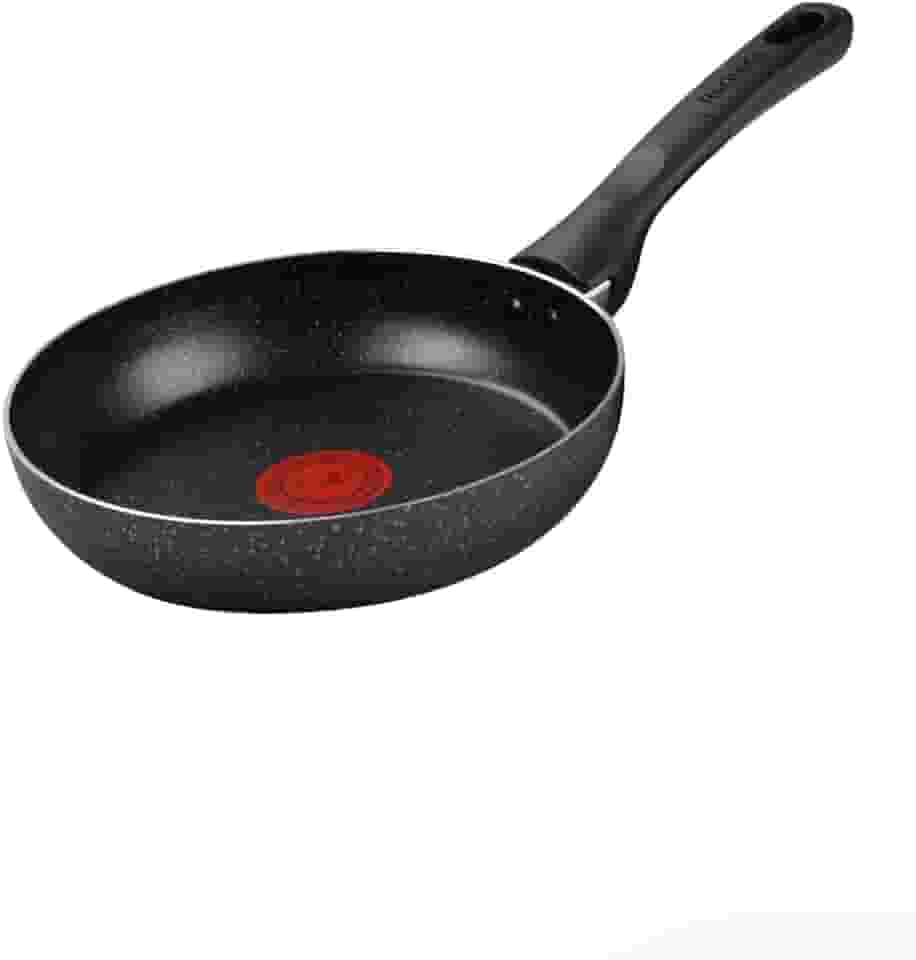 Frigideira Rochedo Stone Pro 20cm Preta com Efeito Pedra e Antiaderente Minerium, Alta Resistência e Durabilidade, Cabos Ergonômicos e Base Limpa Fácil