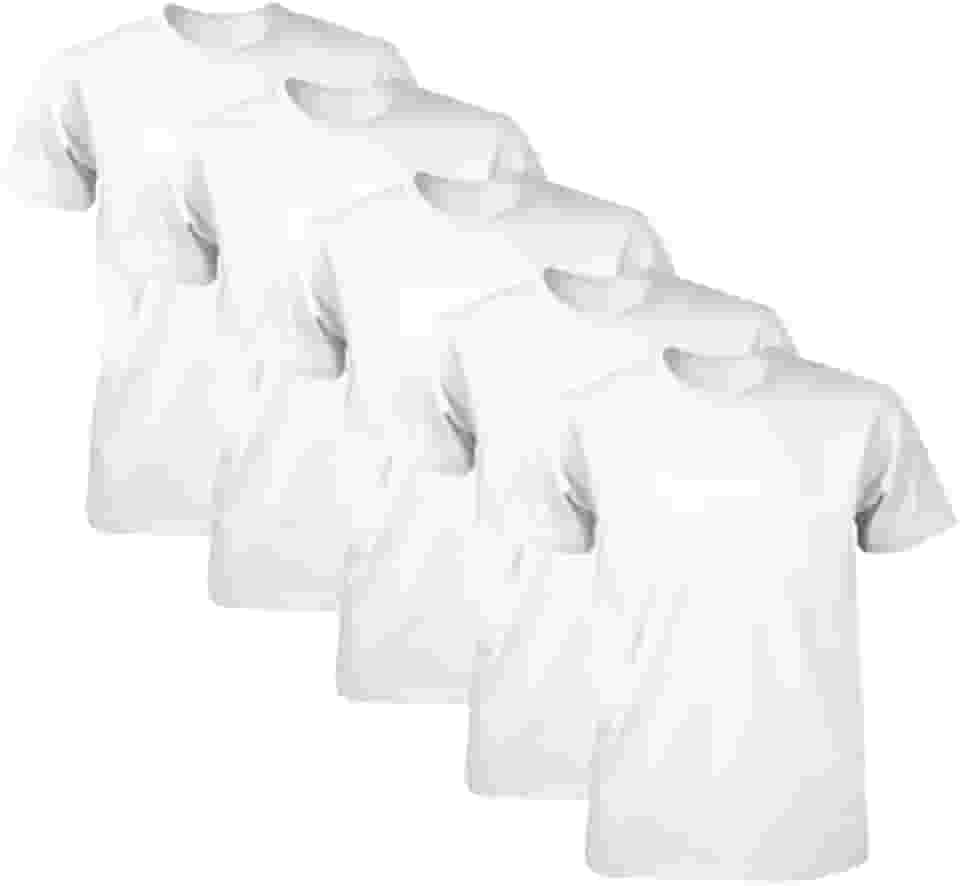 Kit 5 Camisetas Brancas Masculinas Lisas 100% Algodão - Abafarto