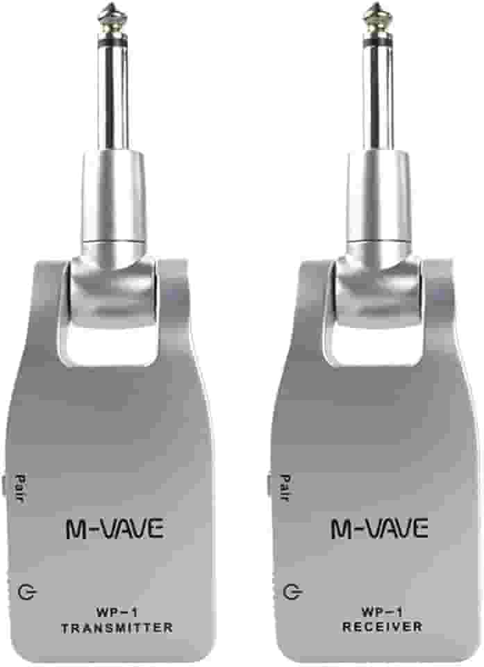 ANVAR M-VAVE Kit Transmissor e Receptor Sem Fio Profissional, Alta Fidelidade Áudio 20-20KHz, 6 Dispositivos Simultâneos, Rotação 280°, Ideal para Músicos ao Vivo e Estúdio
