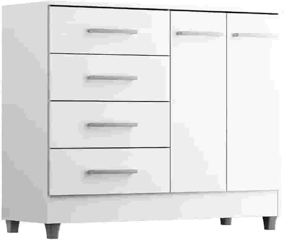 Comoda Gisele 4 Gavs 2 Portas Branco
