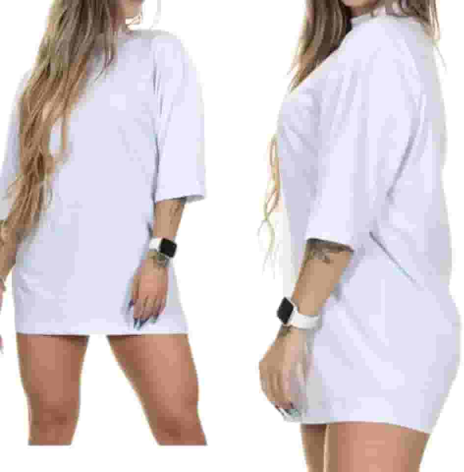Camiseta Longa Oversized Feminina/Unissex 100% Algodão