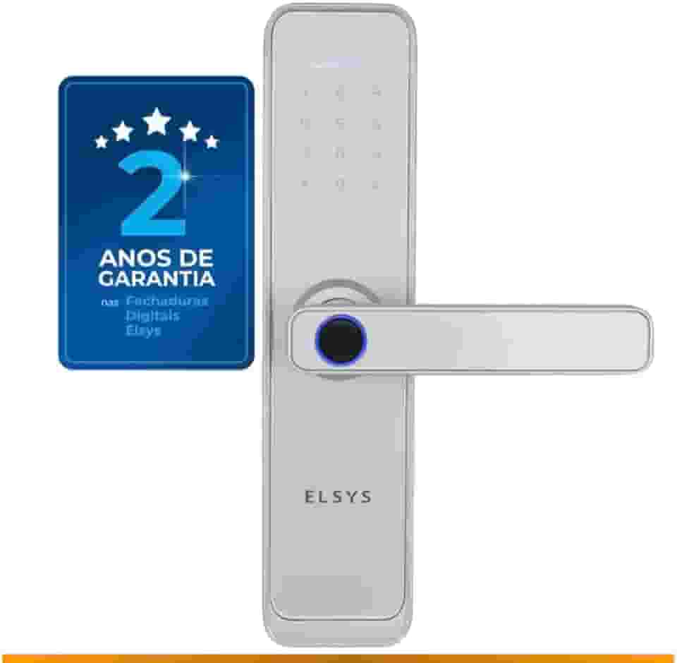 Fechadura Digital de Embutir Wi-Fi com Biometria, Elsys, ESF-DE4000B, Prata - Abertura via Biometria, Senha Numérica e Aplicativo