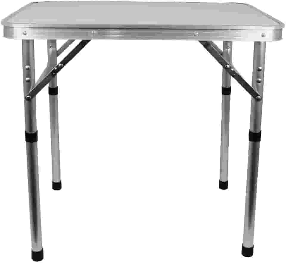 Mesa portátil Dobrável de Alumínio com Tampo em MDF para Camping, Praia, Piquenique, Área de Lazer como Churrasqueira, Tamanho 60cm x 45cm Pequena