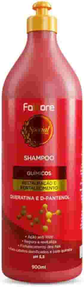 Shampoo Químicos Special By Fattore 900ml Limpeza Suave Reparação Profunda Hidratação Sem Ressecar Para Cabelos Quimicamente Tratados Danificados Progressiva Coloração Botox Descoloração Rendimento Profissional