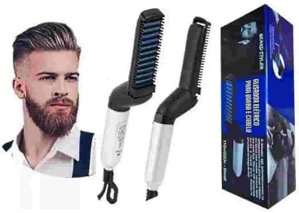 Pente Elétrico Chapinha Modelador Alisador De Barba E Cabelo