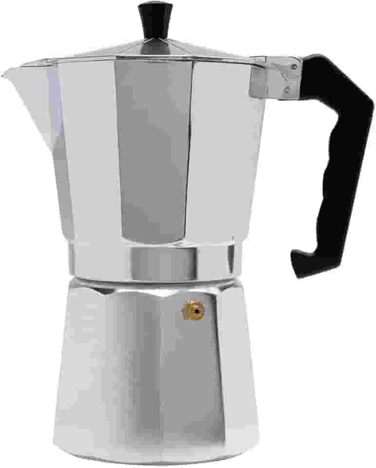 Mimo Style Italiana Expresso Cafeteira de Aluminio com Alça para 9 Cafézinhos, Prata, 450 ml