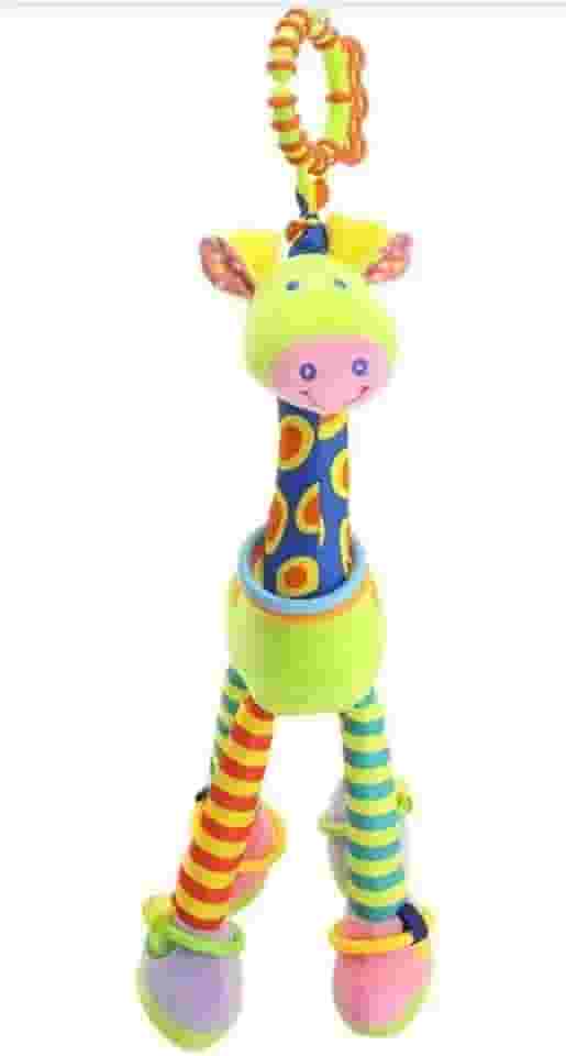 Móbile Com Chocalho e Mordedor Girafa Para Berço e Carrinho do Bebê