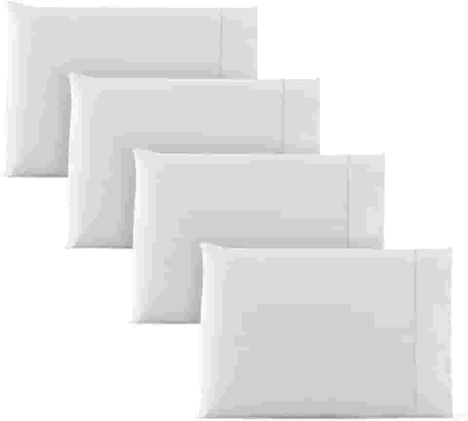 4 Fronha Avulsa Percal 600 Fios Toque Macio Ponto Palito (Branca)