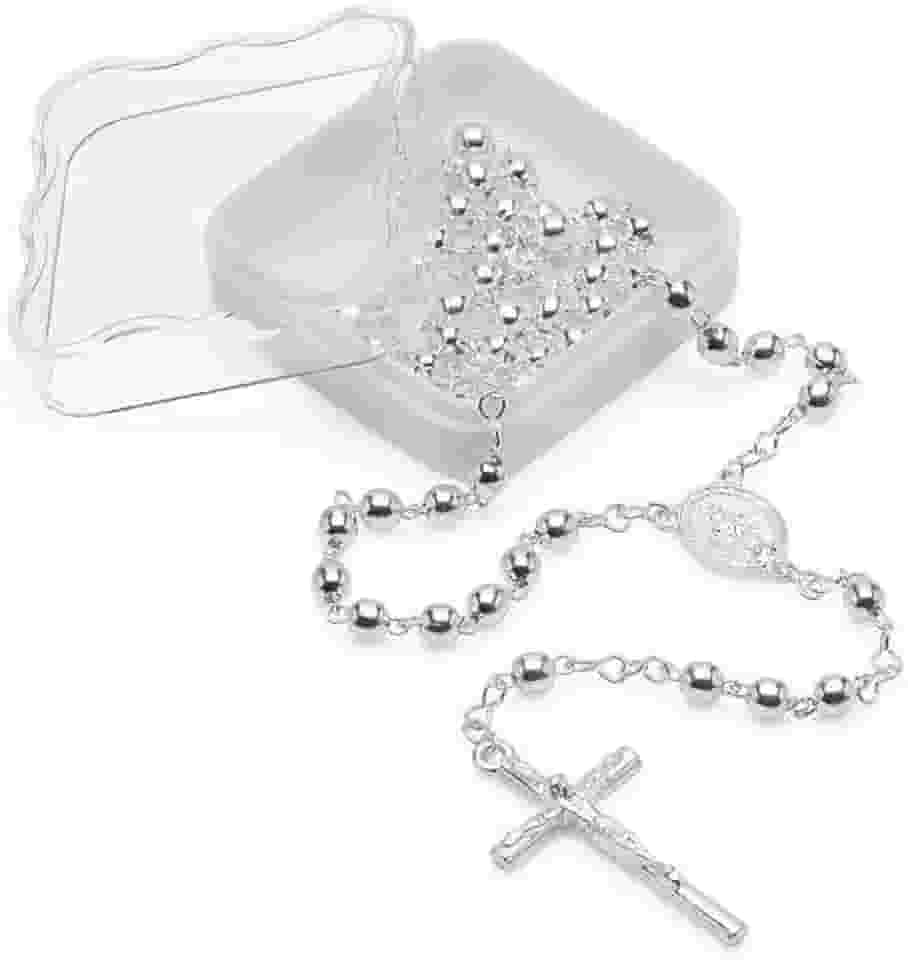 Terço Nossa Senhora das Graças Prateado 5 mm