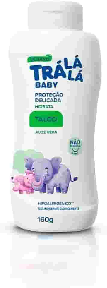 Trá Lá Lá Talco Hidrata Personagem Baby Branco E Verde 160 G