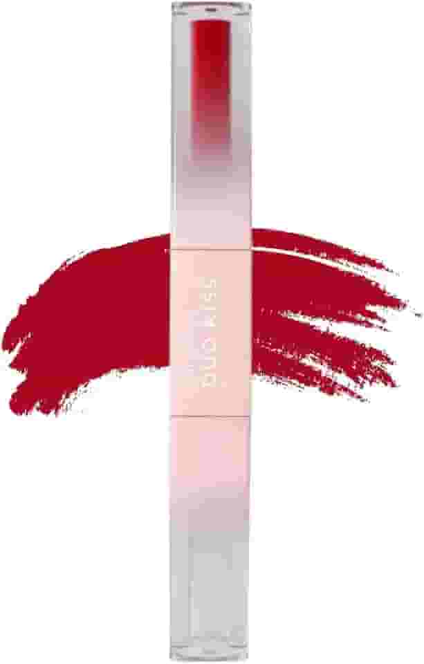 Batom Líquido Ruby Rose Duo Kiss Matte 2 em 1 Alta Cobertura Com Gloss (DK09, 5g)