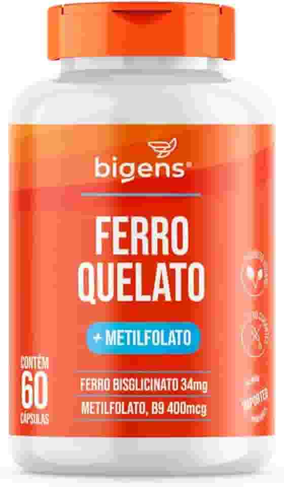 Ferro Quelato + Metilfolato - 60 Cápsulas - Bigens