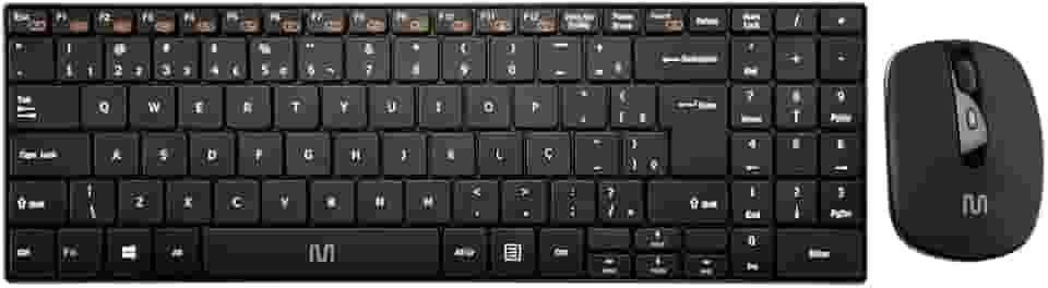 Kit Teclado e Mouse sem Fio Slim Multi conexão USB Preto - TC202