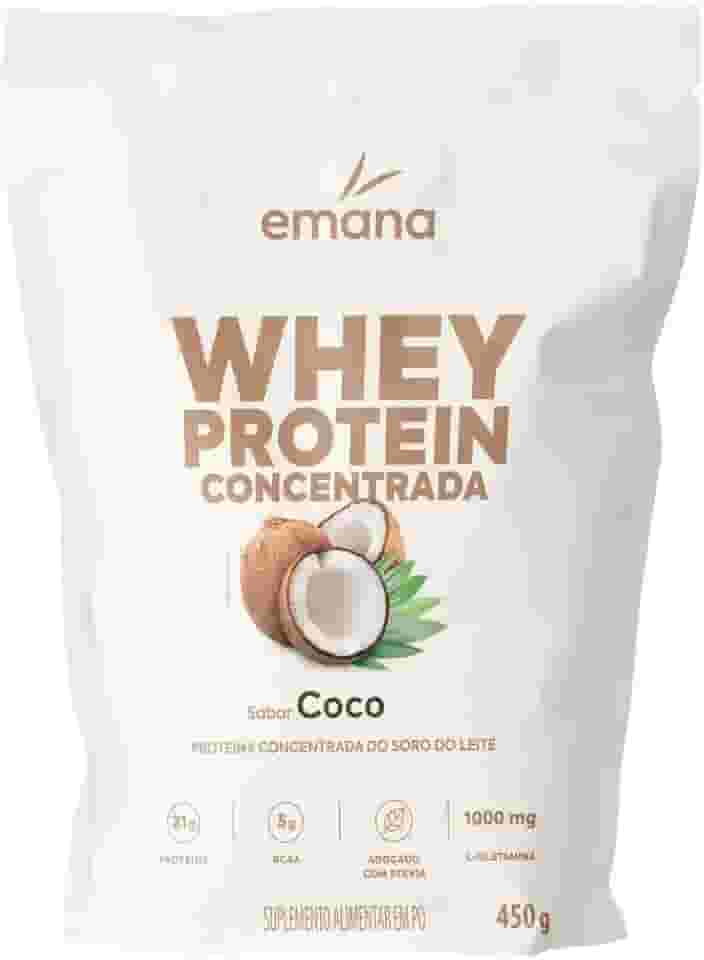 Emana Whey Protein Adoçado com Stevia Sabor Coco - 450g