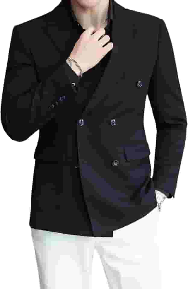 Blazer masculino, blazer de casamento, slim fit, liso, trespassado, casual, formatura, smoking
