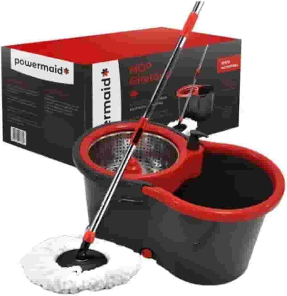 Mop Giratório Pró com Balde Duplo, 13L, Cesto Inox Reforçado, Limpeza Prática e Eficicaz na sua Casa (13 Litros Inox)