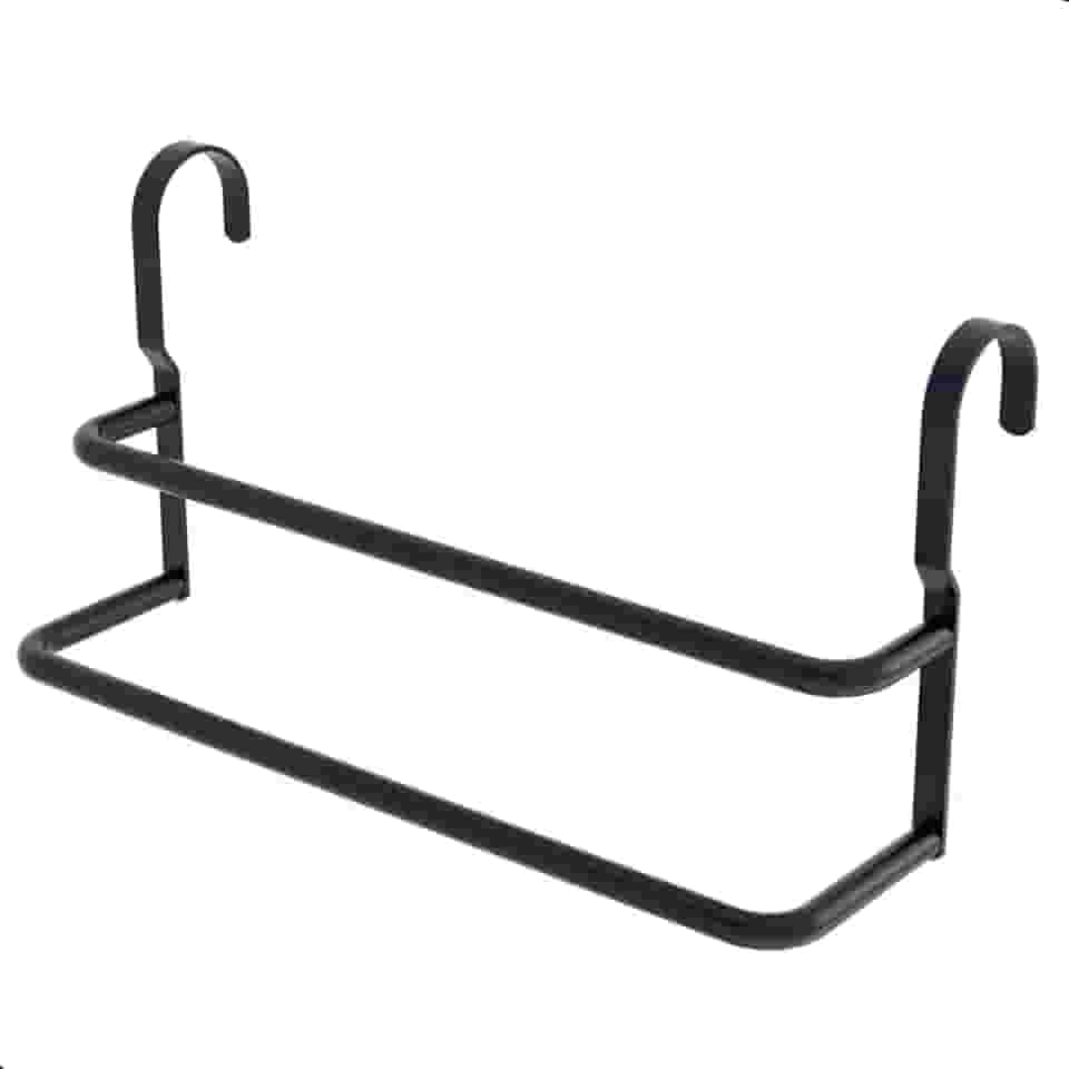 Porta Toalhas Duplo Suporte Toalheiro Para Box Preto Fosco