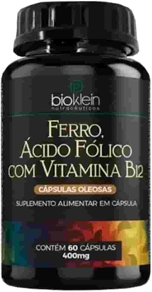 BioKlein Ferro + Ácido Fólico + Vitamina B12 400Mg (60 Caps)