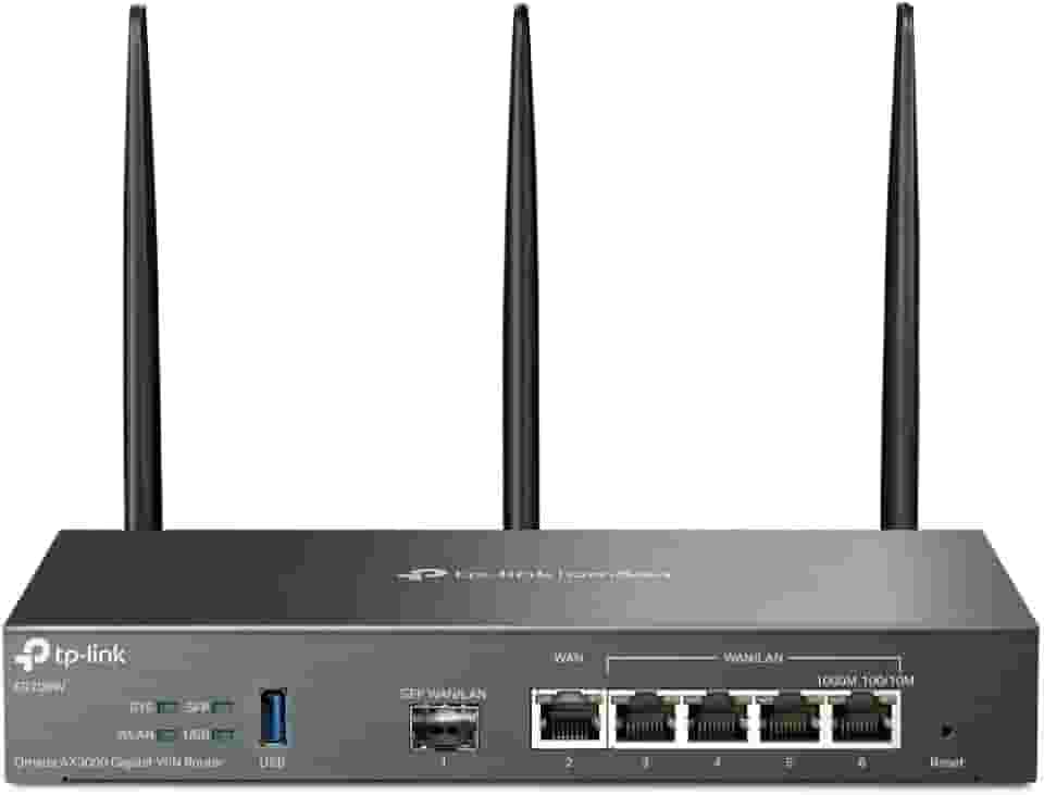 Roteador Banda Larga TP-LINK ER706W WI-FI6 AX3000 Gigabit VPN Omada Multi-WAN/LAN USB 1 Porta SFP