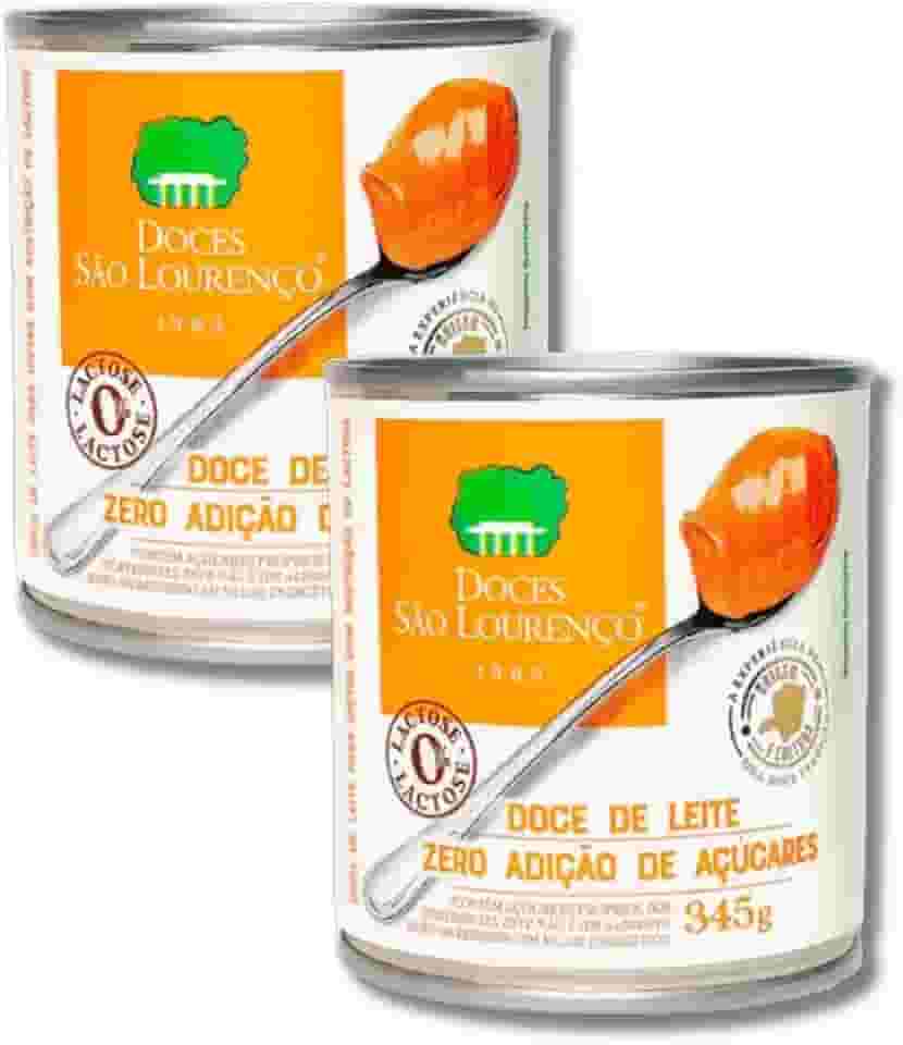 Kit 2 Unidades Doce De Leite Zero Lactose Zero Açúcar São Lourenço Lata 345g