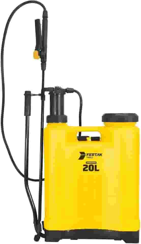 Pulverizador Costal Agrícola 20 Litros Fertak Regulável com Trava no Gatilho Profissional - Amarelo