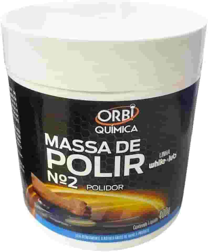 Orbi Massa de Polir Nº2, Polimento Automotivo, 400g, Linha White Plus, Polidor para Remoção de Riscos