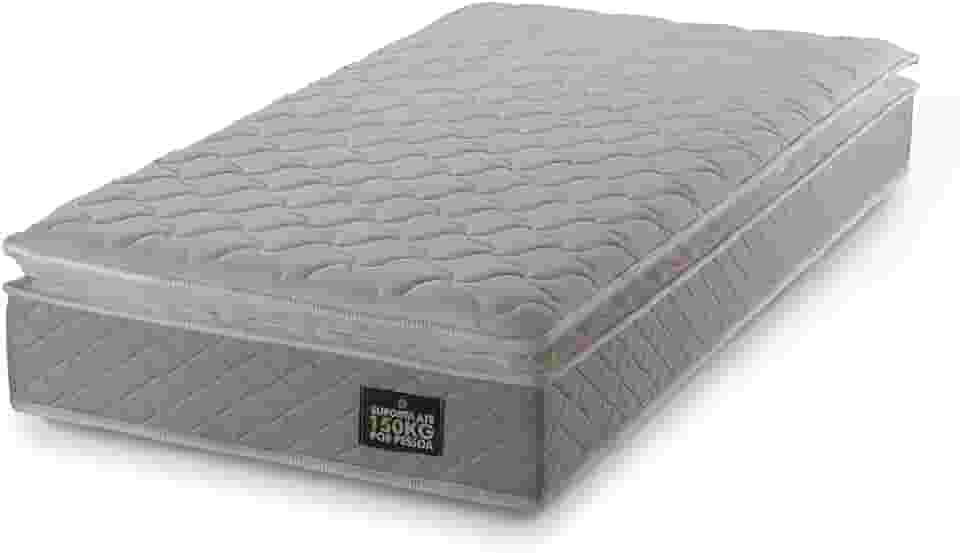 Colchão Solteiro Strong Pillow Top Espuma D45 88x188x24cm Bege - Suporta até 150kg por Pessoa