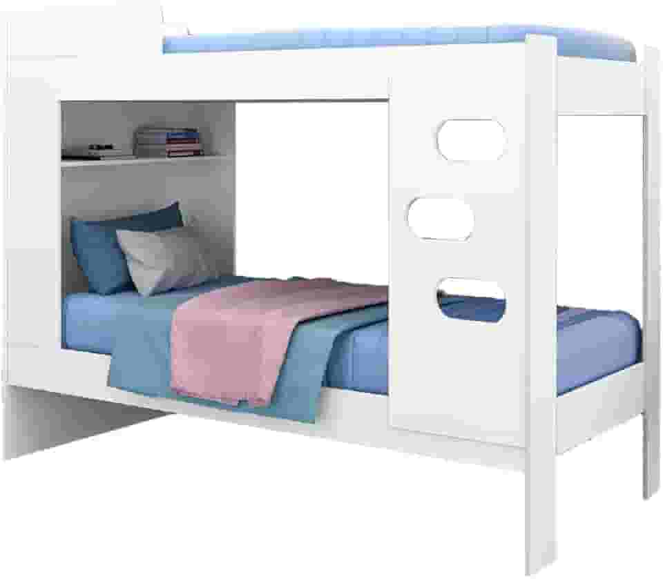 Beliche Floripa para Colchão 0,88m com Nicho Organizador J&a Branco