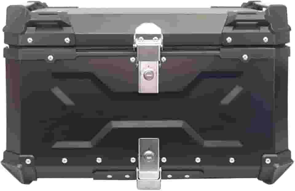 Bau Moto Traseiro 65l Universal Aluminio Preto 2 Capacetes