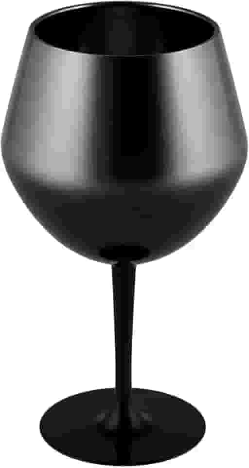 Taça Térmica Inox 550ml - 2 em 1 Copo e Taça, Gelo 2.5 horas, Gin Vinho e Drinks (Preto)