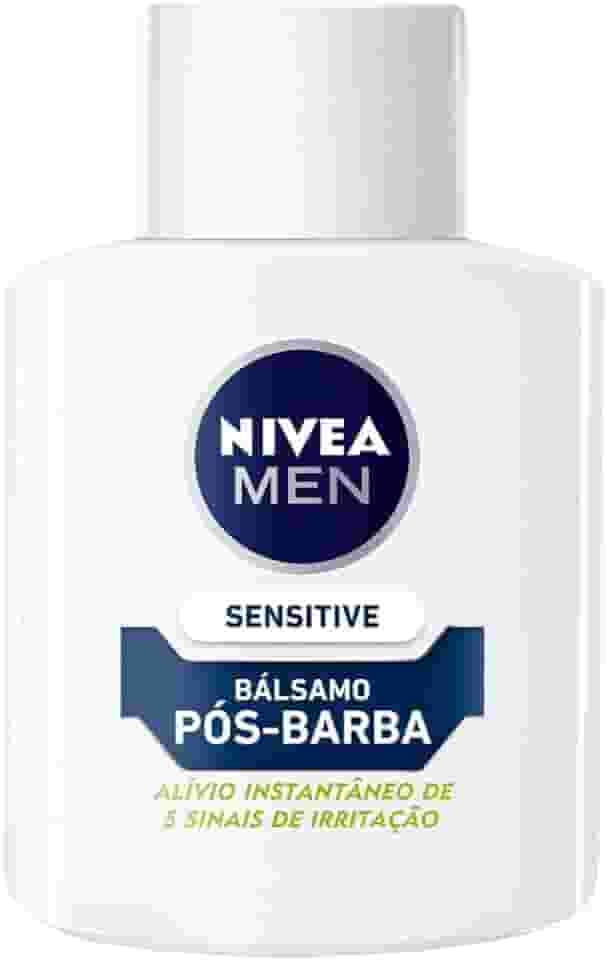 NIVEA MEN Bálsamo Pós-Barba Sensitive - Para peles sensíveis, alivia a irritação causada pelo barbear, com extrato de camomila e vitamina E, textura que suaviza a pele, sem álcool - 100ml