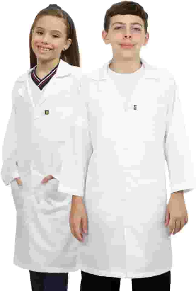 Jaleco infantil laboratório escolar unissex