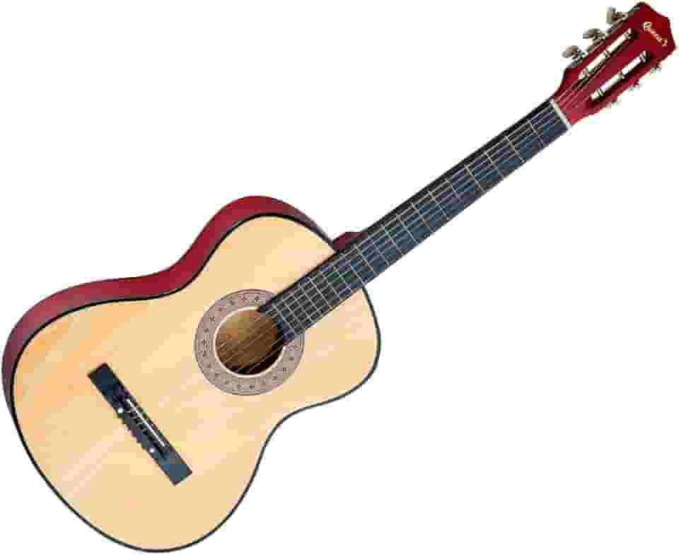 Violão Acústico Tradicional para Iniciantes, 6 Cordas de Aço, Bege, 38", Madeira Birch/Basswood