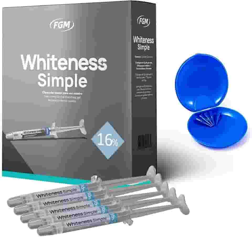 Kit Clareador Dental Uso Caseiro Whiteness Simple 16%