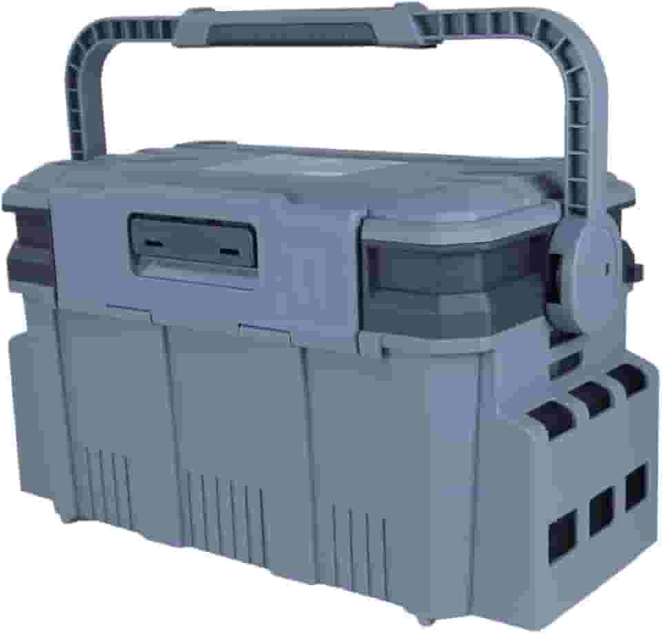 Pesca Brasil, Caixa de Pesca 452526 Amplo Espaço Com Estojo e Divisórias Ajustáveis Ideal para Iscas Anzóis e Chicotes, Cinza