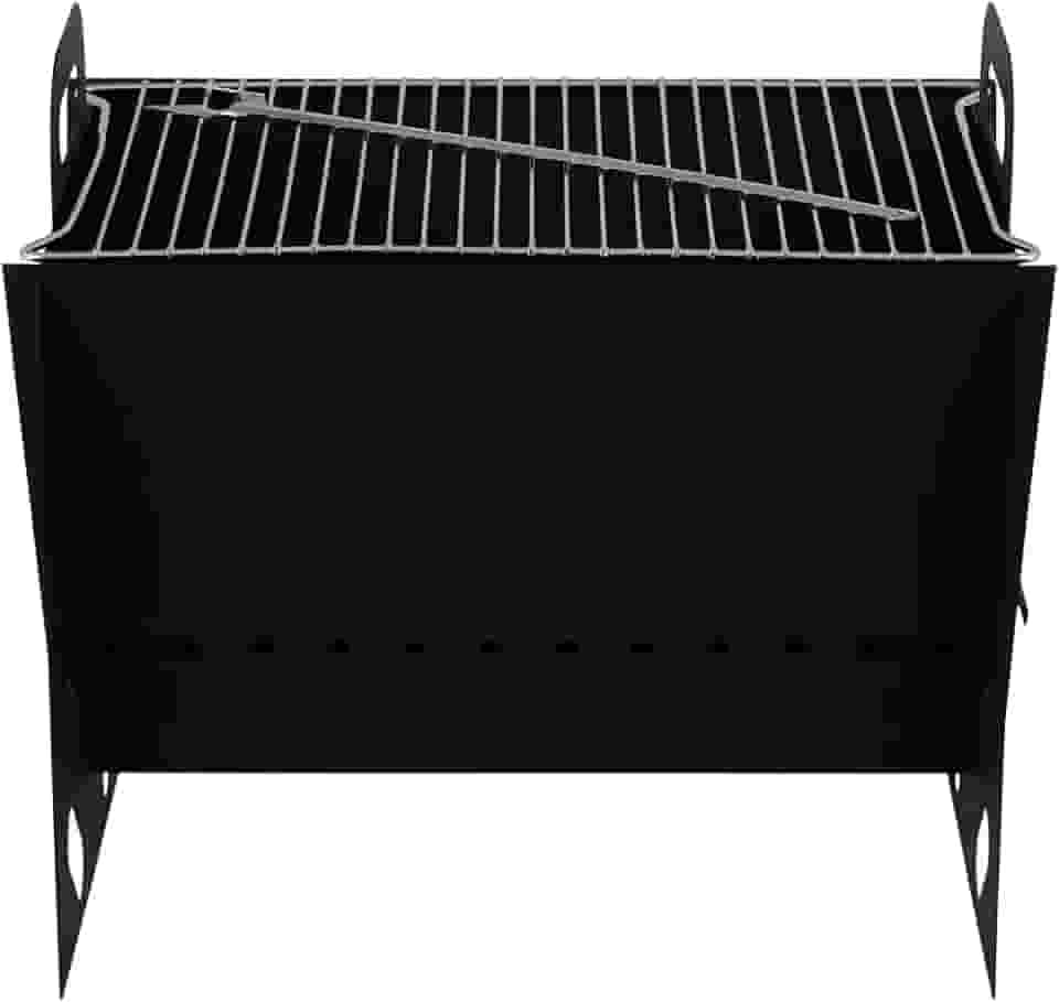 Churrasqueira Dobrável Móvel Maleta Camping Slim Pro Tork Texas Grill Slim Preto + Grelha e Garfo