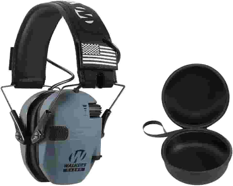 Proteção de Redução de Ruído Adulto, Abafador Protetor de Ouvido Tático, Abafador De Ruído Eletrônico Walkers Razor, Abafador Tiro Esportivo (Cinza)