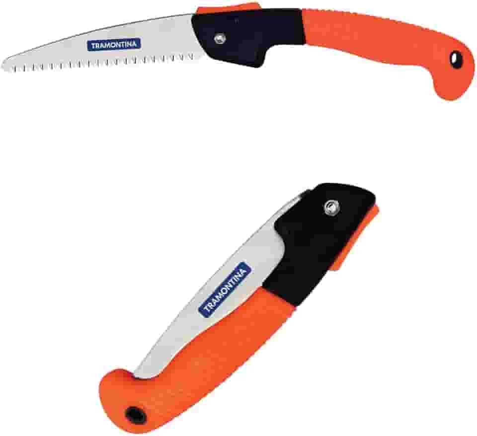 Serrote De Poda Dobrável 7' 180mm Profissional Aço Tramontina Serra de Podar com 7 Polegadas Dobrável Tramontina Lâmina de Aço Serrote Podador de Galhos 7' 180mm Dobrável Cabo Plástico Emborrachado