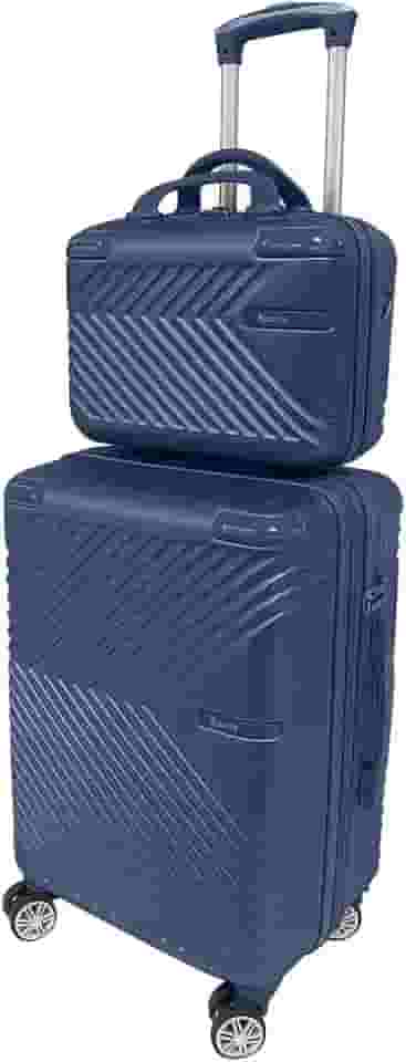 Mala de Bordo 10kg com Frasqueira Bagagem de Mão Expansível ANAC Rodas Duplas 360° Cadeado TSA Antifurto Alça Lateral Design Leve Resistente Ideal para Viagens Avião (Azul)