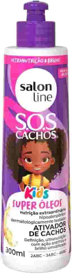 Salon Line, Ativador de Cachos Kids, SOS Cachos, Super Óleos, Vegano - Para Cabelos Cacheados e Crespos, 300 ml