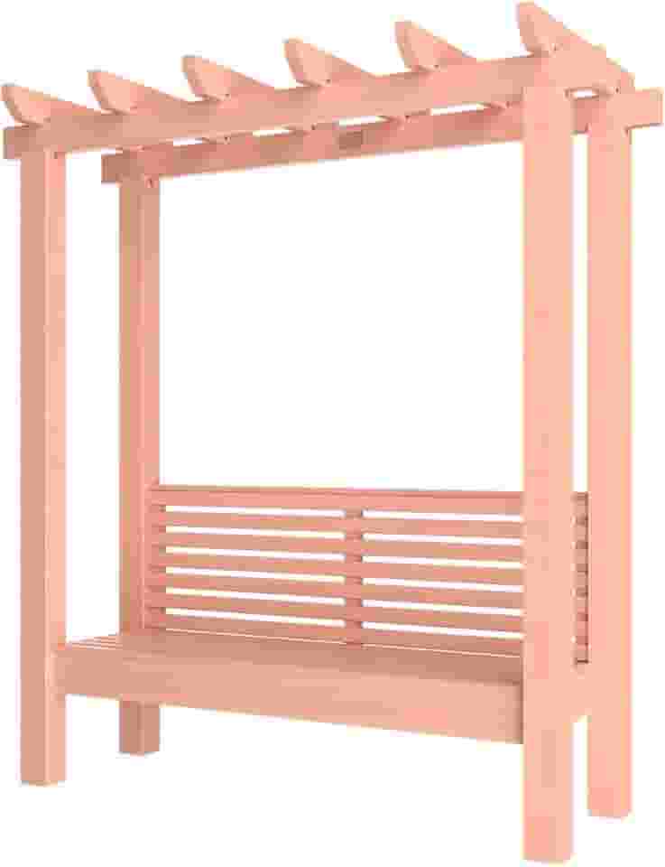 Pergolado com Banco para Jardim 200 x 220 x 100 Cm Madeira Maciça Eucalipto Natural - Made