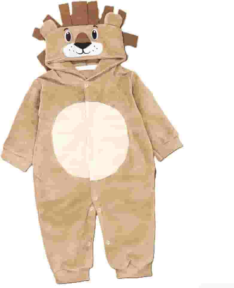 Conjunto Macacão Bebê Plush com Pantufa Lúdica – Gatinha, Porquinha, Vaquinha, Dino, Leão ou Cachorrinho – Fantasia Bordada 3D – Menino e Menina, de 0 a 12 Meses
