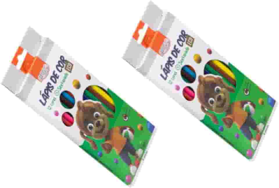 Kit 2 Caixa Lápis de Cor 12 Cores Resina Reciclada Sextavado
