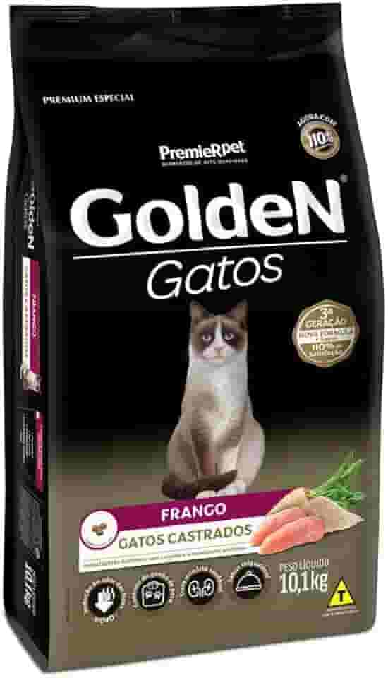 Premier Pet Ração Golden Para Gatos Adultos Castrados - 10 1Kg - Sabor Frango